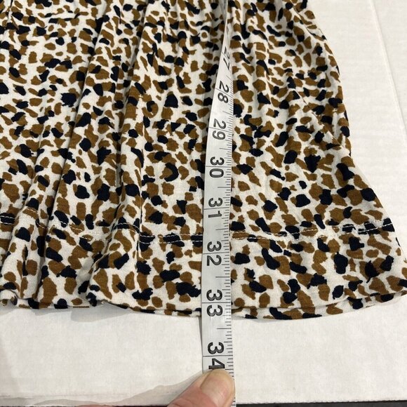 French Connection Mini Dress Womens 2 Brown A Line Animal Leopard Print Belted - Picture 3 of 7